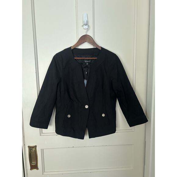 Talbots Jackets & Blazers - Talbots Grace Fit Cotton Lightweight Blazer Womens Size 12 Black Classic NWT